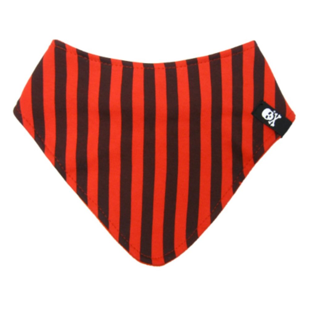 Black and Red Striped Bandana Bib